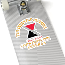 Load image into Gallery viewer, Kiss - Cut Stickers - Army - DUI - 7th Infantry Division - Bayonet Division - US Army Veteran X 300
