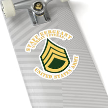 Load image into Gallery viewer, Kiss-Cut Stickers - Army - Staff Sergeant - SSG - Combat Veteran - Flat X 300

