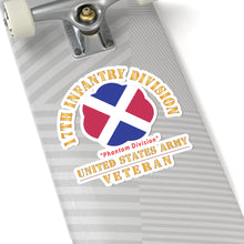 Load image into Gallery viewer, Kiss - Cut Stickers - Army - SSI - 17th Infantry Division  - Phantom Division - US Army Veteran X 300
