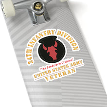 Load image into Gallery viewer, Kiss - Cut Stickers - Army - SSI - 34th Infantry Division - The Sandstorm Division - US Army Veteran X 300
