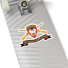 Load image into Gallery viewer, Kiss-Cut Stickers - Army - 555th Parachute Infantry Battalion - SSI - Black - Red w Br - Ribbon X 300
