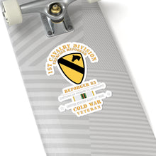 Load image into Gallery viewer, Kiss - Cut Stickers - Army - 1st Cavalry Division - SSI -Reforger 83 - COLD WAR Veteran w SVC X 300
