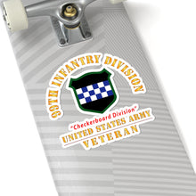 Load image into Gallery viewer, Kiss-Cut Stickers - Army - SSI - 99th Infantry Division - Checkerboard Division - US Army Veteran X 300
