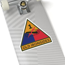 Load image into Gallery viewer, Kiss-Cut Stickers - SSI - 1st Armored Division w Name Tape
