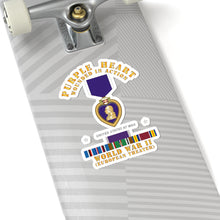 Load image into Gallery viewer, Kiss-Cut Stickers - Purple Heart - WIA w WWII SVC w Purple Heart - Europe
