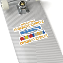 Load image into Gallery viewer, Kiss - Cut Stickers - Army -  Opn Inherent Resolve (OIR) SVC Bar  w CIB - Combat Veteran X 300
