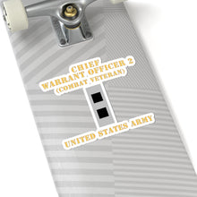 Load image into Gallery viewer, Kiss-Cut Stickers - Army - Chief Warrant Officer 2 - CW02 - Flat - Combat Veteran X 300

