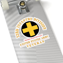 Load image into Gallery viewer, Kiss - Cut Stickers - Army - SSI - 33rd Infantry Division - Golden Cross Division - US Army Veteran X 300
