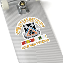Load image into Gallery viewer, Kiss - Cut Stickers - Army - 43rd Signal Battalion - Cold War Veteran - DUI w COLD SVC X 300
