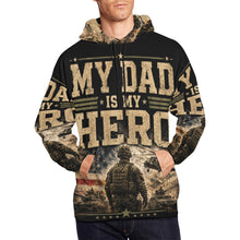 Load image into Gallery viewer, AOP Hoodie - My dad is my hero Men's All Over Print Hoodie (USA Size) (Model H13)
