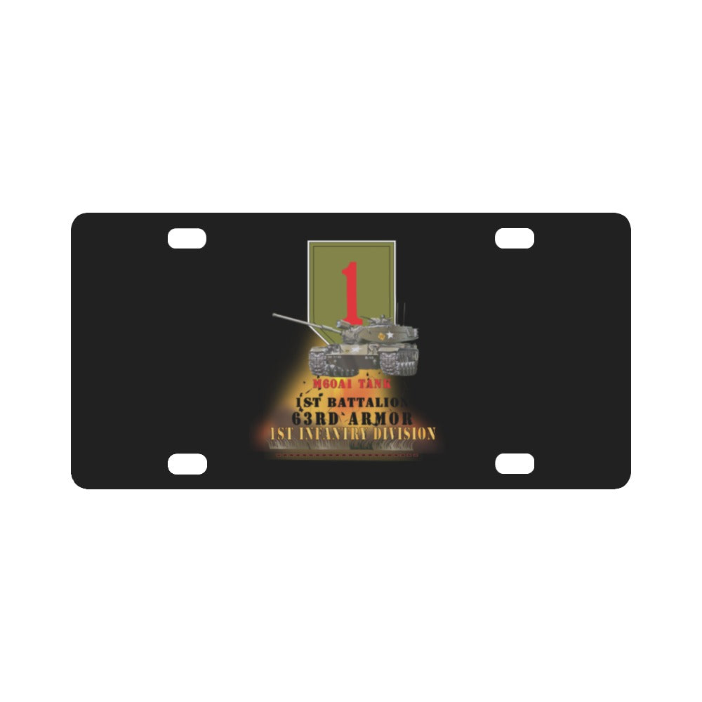 Army - 1st Bn 63rd Armor - 1st Inf Div - M60A1 Tank X 300 Classic License Plate