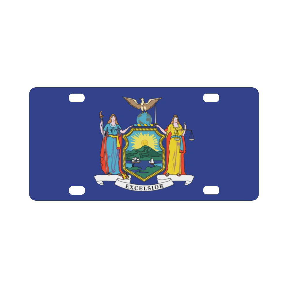 Flag - New York wo Txt Classic License Plate