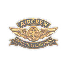 Load image into Gallery viewer, Kiss-Cut Stickers - USCG - Aircrew Badge w txt - 3D - Enhanced

