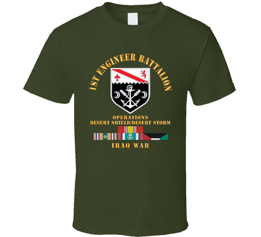 Army - 1st Engineer Bn W DS DS Svc Ribbons X 300 T Shirt – MIP Brand Store
