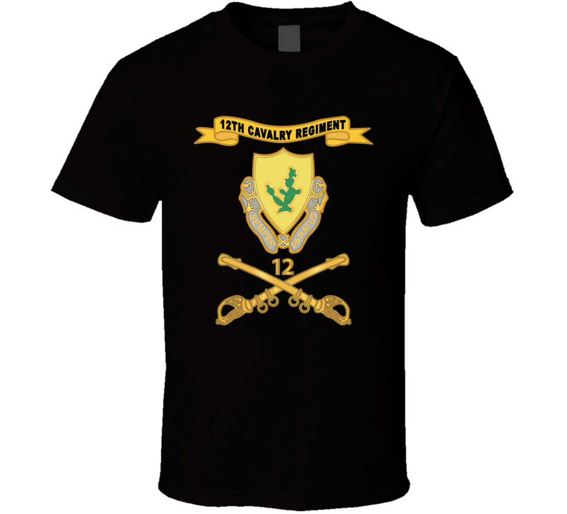 12th Cavalry Regiment Ribbon T-Shirt | Premium Military Heritage ...
