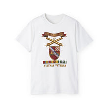Load image into Gallery viewer, Unisex Ultra Cotton Tee - Army - 17th Field Artillery w Br - Ribbon, Vietnam Veteran w VN SVC - 3D - Enhanced
