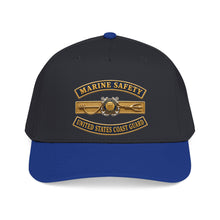 Load image into Gallery viewer, Mid Profile Baseball Cap - USCG - Marine Safety - Auxiliary w txt - 3D - Enhanced
