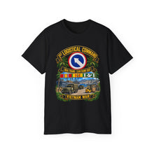 Load image into Gallery viewer, Unisex Ultra Cotton Tee - Army - 1st Logistical Command - SSI - Nha Trang - Cam Ranh Bay - Vietnam War - VN SVC  w Scene - 3D - Enhanced

