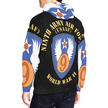 Load image into Gallery viewer, Men&#39;s All Over Print Hoodie (USA Size) (Model H13) - AAC - SSI - 9th Air Force - WWII - USAAF
