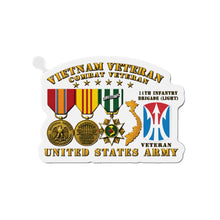 Load image into Gallery viewer, Die-Cut Magnet - Army - Vietnam Vet - w Medals - VN - 11th Infantry Brigade (Light) - 3D Enhanced X 300
