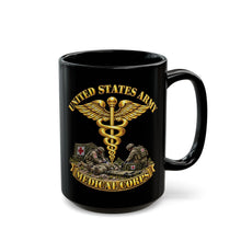 Load image into Gallery viewer, Black Mug  (15oz) - Army - Medical Corps - US Army w Scene - 3D - Enhanced
