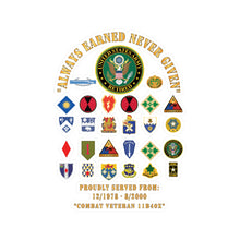 Load image into Gallery viewer, Veteran Pride Kiss-Cut Vinyl Decals | Military Tribute Stickers, Honor Your Service, Perfect for Cars, Laptops, Decor - Combat Veteran - 11B40X - Retired Army with Multi Units
