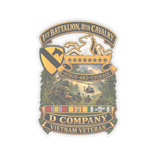 Load image into Gallery viewer, Kiss-Cut Stickers - 1st Battalion 8th Cavalry, Delta Company - w SSI - DUI - Helo - Patrol - 3D - Enhanced
