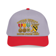 Load image into Gallery viewer, Mid Profile Baseball Cap - Army - Vietnam  Vet - w Medals - VN - 1st Cav Division - 3D - Enhanced

