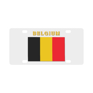 Flag - Belgium Flag w Txt Classic License Plate