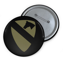 Load image into Gallery viewer, Custom Pin Buttons - SSI - 1st Cavalry Division - Subdued X 300
