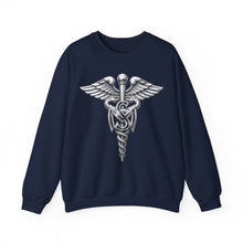 Load image into Gallery viewer, Crewneck Sweatshirt - Army Medical Service Corps (MS) Branch Insignia - 3D - Silver - Enhanced
