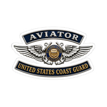 Load image into Gallery viewer, Kiss-Cut Stickers - USCG - Aviator Badge - Auxiliary w txt - 3D - Enhanced
