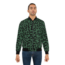 Load image into Gallery viewer, Men&#39;s AOP Bomber Jacket - Leopard Camouflage - Green-Black
