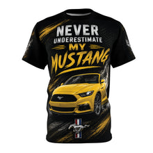 Load image into Gallery viewer, Yellow Mustang Tee — Vintage Muscle Car Graphic Shirt

