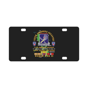 Army - 188th Airborne Infantry - The Philippines - WWII w PAC SVC X 300 Classic License Plate