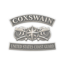 Load image into Gallery viewer, Kiss-Cut Stickers - USCG - Coxswain w txt - Silver - 3D - Enhanced
