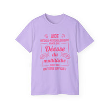 Load image into Gallery viewer, Unisex Ultra Cotton Tee - Déesse multitâche en typographie rose - Pink texts
