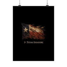 Load image into Gallery viewer, Matte Poster - 1st Texas Infantry in the cornfield - Tattered Texas pride in battle - Left
