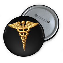 Load image into Gallery viewer, Custom Pin Buttons - Army Medical Corps Branch Insignia - 3D - Enhanced
