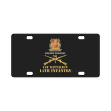 Load image into Gallery viewer, Army - 1st Bn 14th Infantry w DUI - Inf Branch X 300 Classic License Plate
