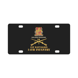 Army - 1st Bn 14th Infantry w DUI - Inf Branch X 300 Classic License Plate