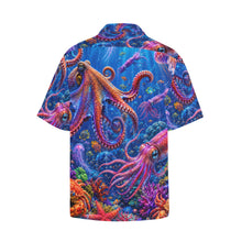 Load image into Gallery viewer, vibrant underwater scene in luminous sunlight Men's All Over Print Hawaiian Shirt With Chest Pocket
