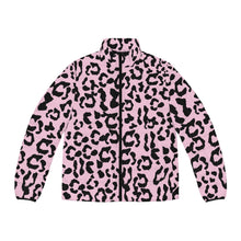 Load image into Gallery viewer, Men&#39;s Puffer Jacket (AOP) - Leopard Camouflage - Baby Pink - Black
