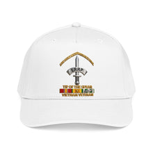 Load image into Gallery viewer, Mid Profile Baseball Cap - Army - Badge - LRRP - Tip of the Spear - Vietnam Vet w SVC - 3D - Enhanced
