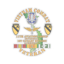 Load image into Gallery viewer, Kiss-Cut Sticker — Army - Vietnam Combat Cavalry Veteran w 11th Aviation Group - 1st Cav Div X 300
