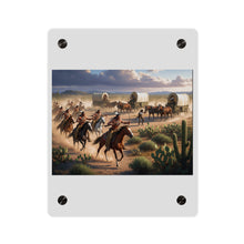 Load image into Gallery viewer, Acrylic Wall Art Panel - Apache Indians attacking a wagon train
