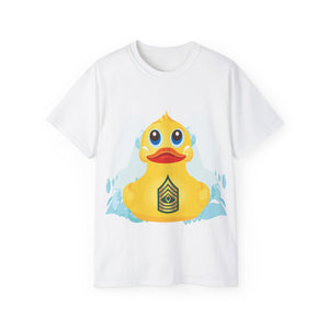 Unisex Ultra Cotton Tee - Yellow Rubber Duck - Front with Water - First Sergeant