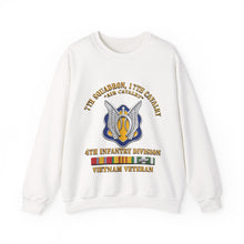 Load image into Gallery viewer, Crewneck Sweatshirt - Army - 7th Squadron - 17th Cavalry - 4th ID - Vietnam Vet w SVC Ribbon - 3D X 300
