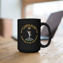 Load image into Gallery viewer, Black Mug 15oz - UK - Royal Corps of Signals - Swift and Sure - Army of UK X 300
