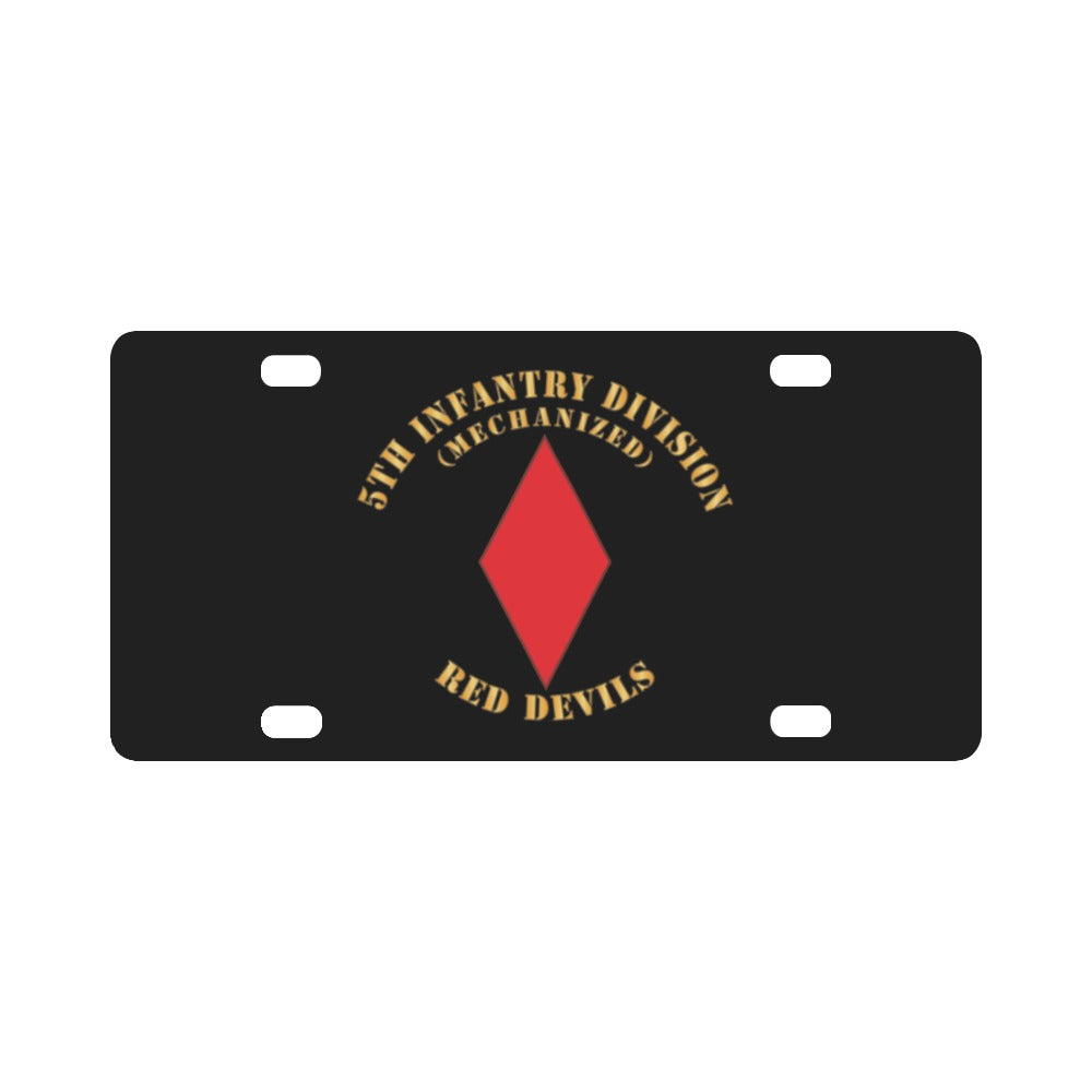 Army - 5th Infantry Division - Red Devils X 300 Classic License Plate